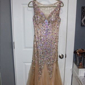 Beige/Gold Special Occasion Dress
